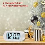 Plumeet Digital Alarm Clock Travel Clock with Snooze Nightlight White view 7