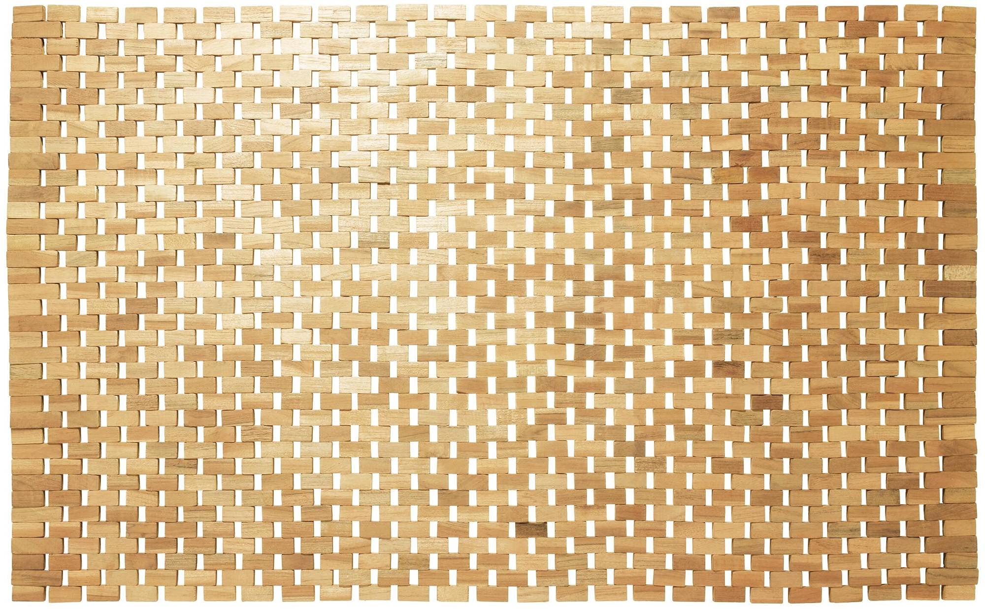 Sealskin Woodblock Bath Mat, Teak, 52 x 0.8 x 90 cm