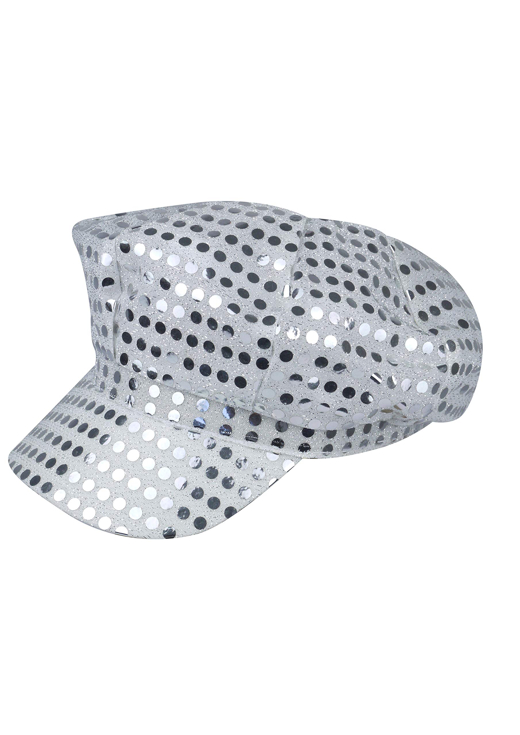 70'S DISCO ADULT HAT CAP FANCY DRESS SILVER SEQUIN SHINY STAG/HEN PARTY NIGHT