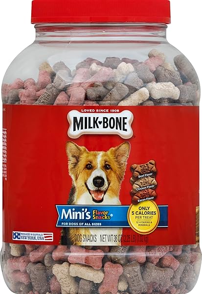 MILK-BONE FLAVOR SNACKS MINI DOG BISCUITS, FLAVORED CRUNCHY...