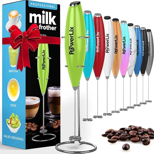 Powerlix PowerLix Powerful Handheld Milk Frother With Stand Battery Operated ...