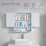Bath Vida Priano 2 Door Mirrored Wall Cabinet White MDF 58x56x13 cm view 4