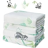 IBESTOPIA 4-Pack Bamboo Muslin Baby Swaddle Blankets, Soft & Breathable Bamboo Cotton Swaddles for Newborns, 47 x 47 Inches, Unisex