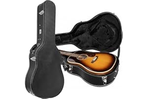 Gearlux Dreadnought Acoustic Guitar Hardshell Case with Accessory Compartment - Black