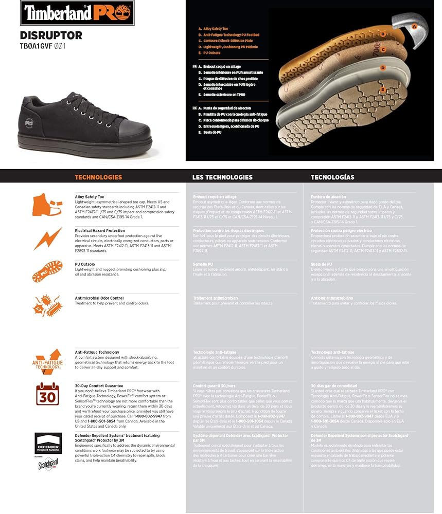 timberland pro men's disruptor oxford