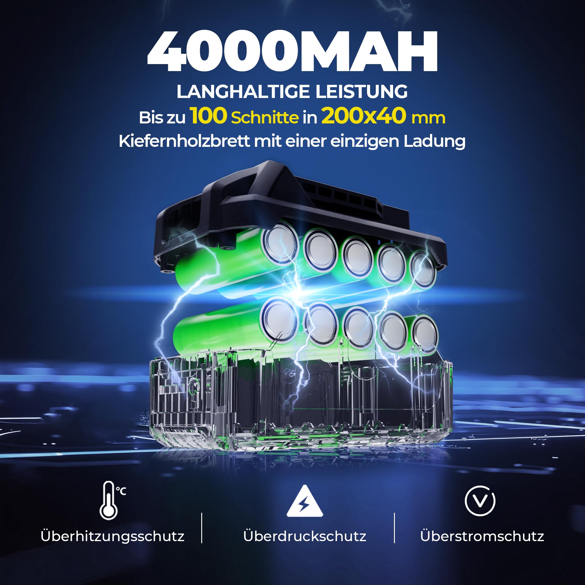 Dong Cheng 18V Akku Handkreissäge Ø185mm, 5000RPM, Schnitttiefe 65 mm, 0-45° (inkl. Ø185 x Ø20 mm Sägeblatt, Akku/Ladegerät, BOXX) DCMY02-185 8