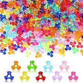 UPINS 1200Pcs Tri Beads Transparent Rainbow Triangle Beads Kit for Crafts | Christmas Holiday Tree Decoration,Jewelry Bracelet Making,Bulk Tri Pony Shaped Beads With Kit