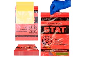 APQ SUPPLY APQ Biohazard Specimen Bags, 6 x 9 Inch. Pack of 100 Clear Zipper Specimen Bags. 3 Wall Polyethylene Specimen Bag. 2 Mils Specimen Biohazard Bag. Biohazard Transport Bag. Biohazard Plastic Bags