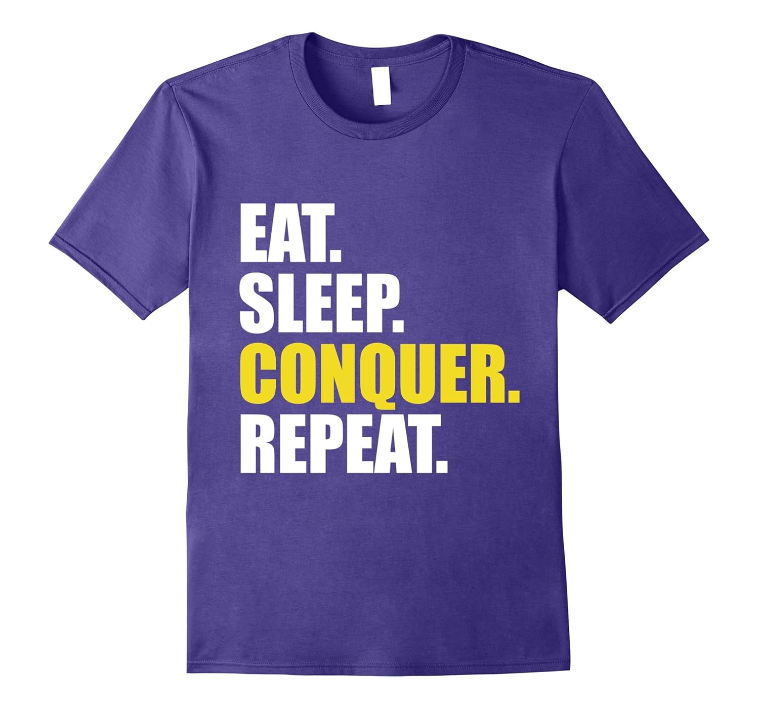 Conquer T-Shirt Eat Sleep Repeat Gym Workout for Women Mens-Rose