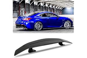 JMTBNO 46Inch Universal Rear Spoiler, Carbon Fiber ABS Sport Style Racing Spoiler Truck Wing Lightweight,Rear Trunk Spoiler Wing Lid Tail Deck Spoiler Fit for Sedan Coupe Hatchback