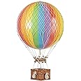 Authentic Models, Jules Verne Air Balloon, Hanging Home Decor - 27.6 Inch Height, Historic Hot Air Balloon Model for Home Decor, Detailed Vintage Decorations to Hang from Ceiling - Rainbow