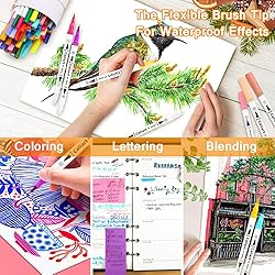 Caliart 34 Double Tip Brush Pens Art