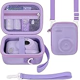 Instant Print Camera Case Compatible with Gofunly Camera, Digital Camera Bag for Esoxoffore/for LETSHAHA/for JPVERLY/for Hangrui, Storage for Printer Paper and 32GB SD Card- Purple (Box Only)