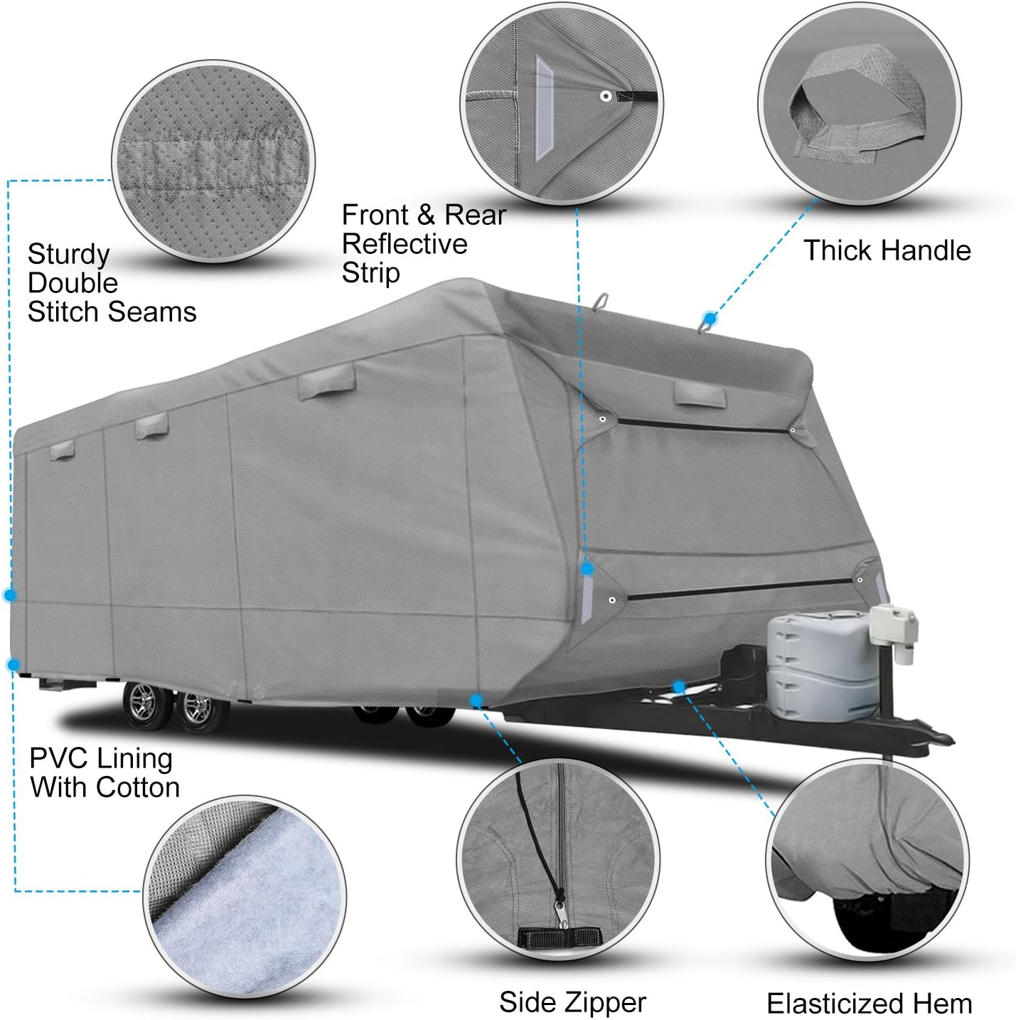 Fits 287316 RVs Breathable Waterproof AntiUV Ripstop Camper Cover