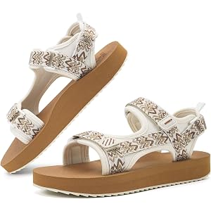 KuaiLu Womens Walking Sandals Comfortable Arch Support Summer Hiking Shoes | Orthopedic Beach Sport Adjustable Outdoor Campin