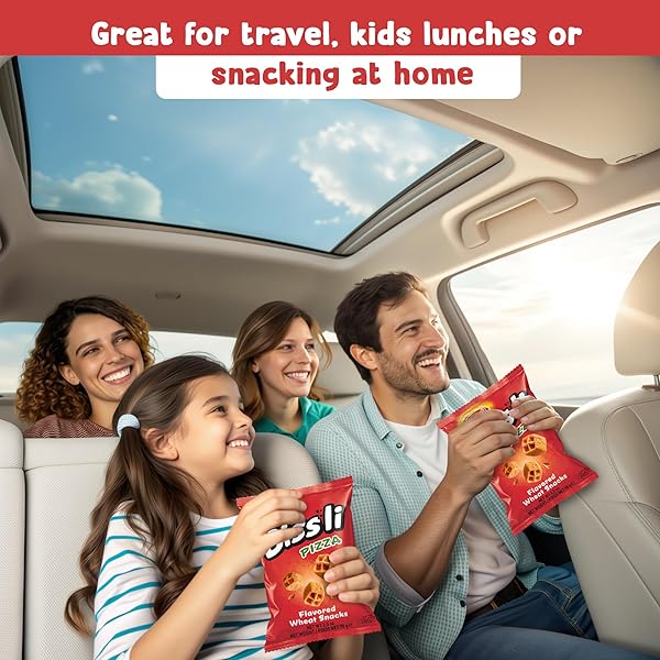 BISSLI PIZZA FLAVORED CRUNCHY WHEAT SNACK PERFECT LUNCH SNACK FOR KIDS & ADULTS 2.5OZ BAG (PACK OF 24)