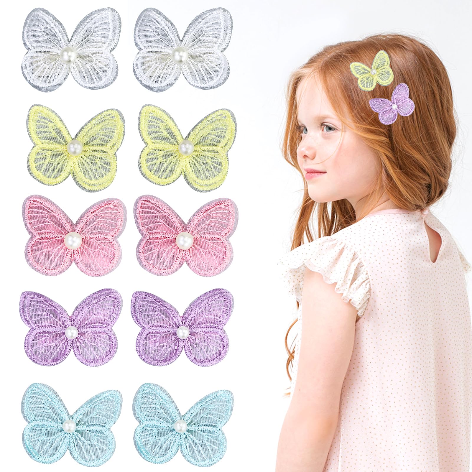 RESTALLADN 10pcs Butterfly Hair Clips, Butterfly Hair Accessories, Colorful Butterfly Clips Cute Hair Clip for Girls Teens Women