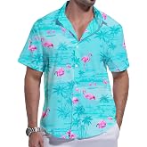 Hawaiian Shirt for Men Short Sleeve Tropical Floral Beach Shirts Casual Vacation Button Down Shirt for Summer
