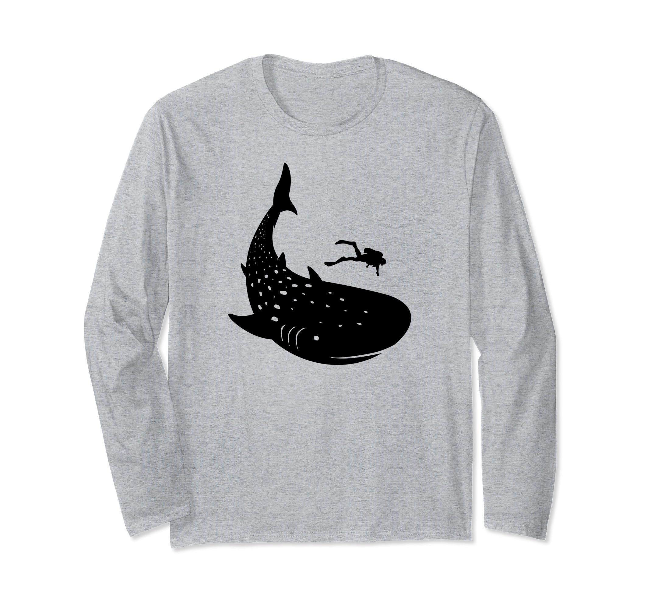 Whale Shark Diving Scuba Diver Ocean Flippers Reef Sea Long Sleeve T-Shirt