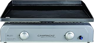 Campingaz Plancha, Gas Tischgrill, Gastrobräter mit Grillplatte aus emailliertem Stahl und 2 Stahlbrennern, Tischgriller mit BlueFlame Technologie für mediterranes Grillen a la Plancha