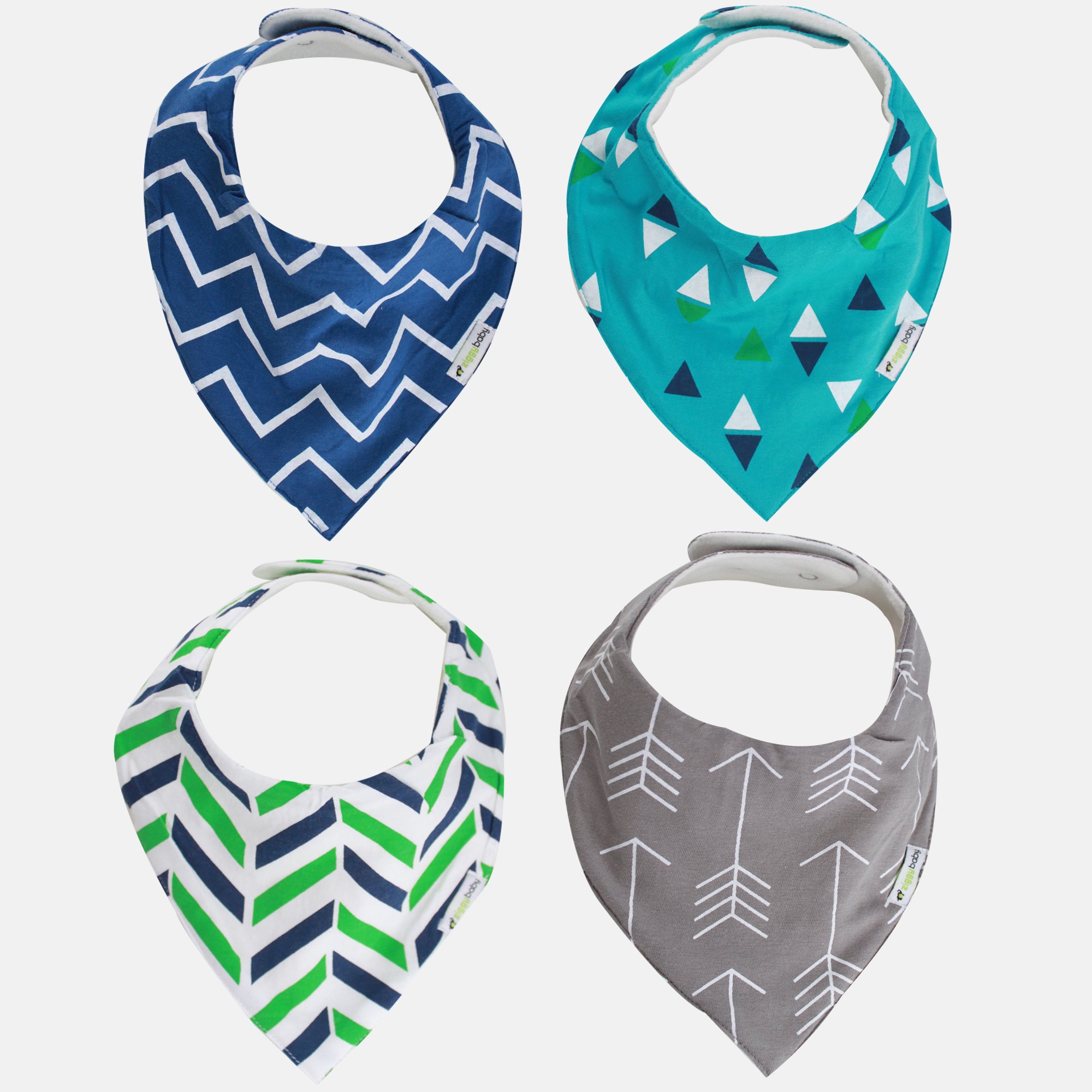Ziggy Baby Bandana Bibs for Teething Drool (4 Pack