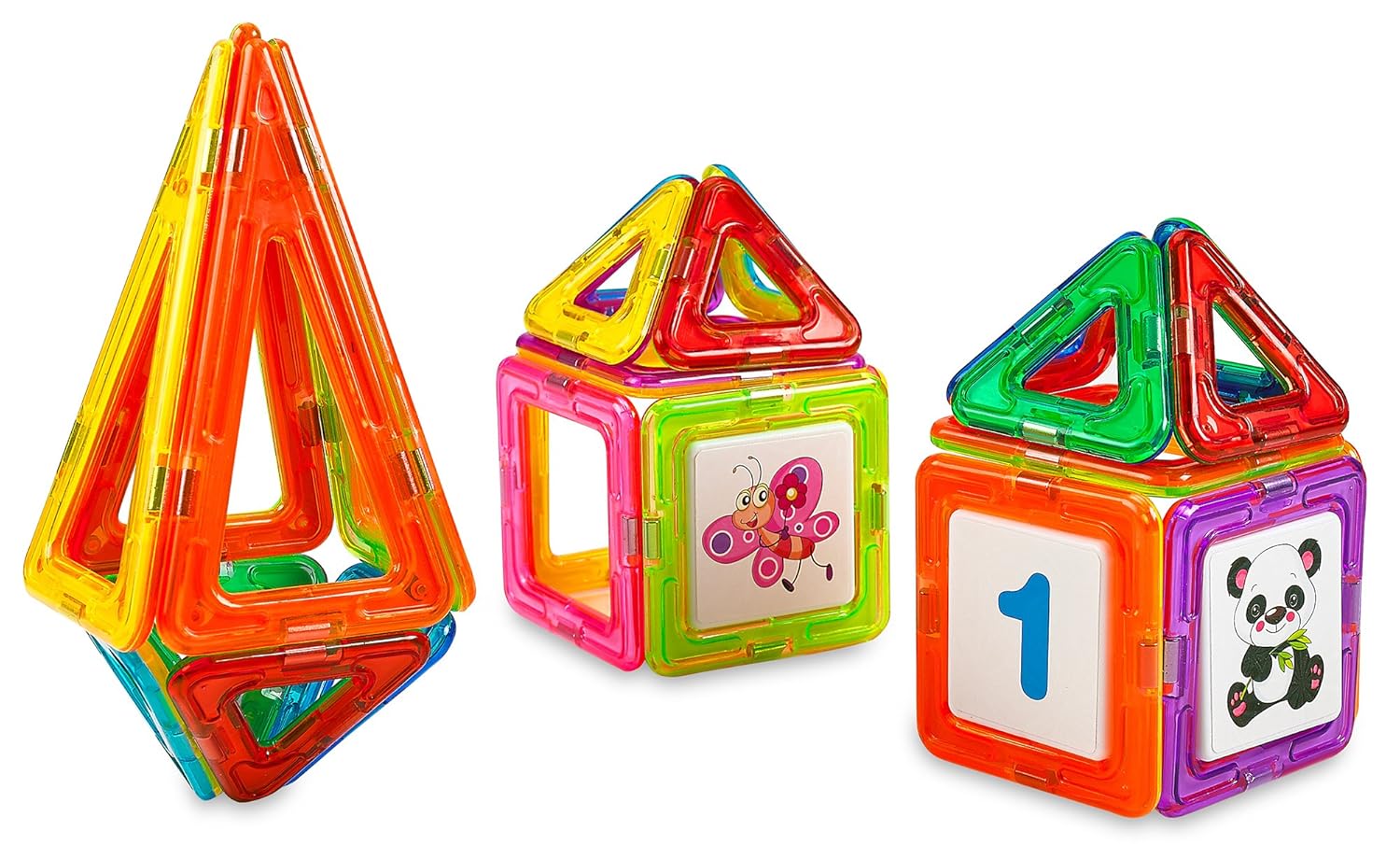 Clear Colors Magnetic Tiles Deluxe Building Set - 45+1 Pcs 6 Clear Colors Magnetic Tiles Deluxe Building Set - 45+1 Pcs