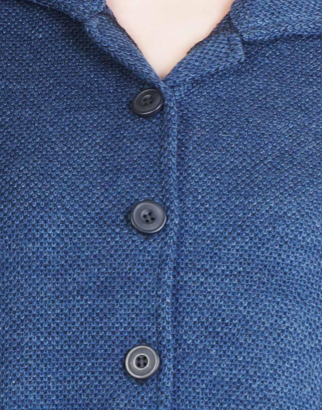 montrex acro wool winter long coat for women, girls (blue)