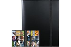 WOT I 9-Pocket Trading Card Binder, 360 Side-loading Double Pockets Card Holder Carry Card Case for Standard Size Cards - Black