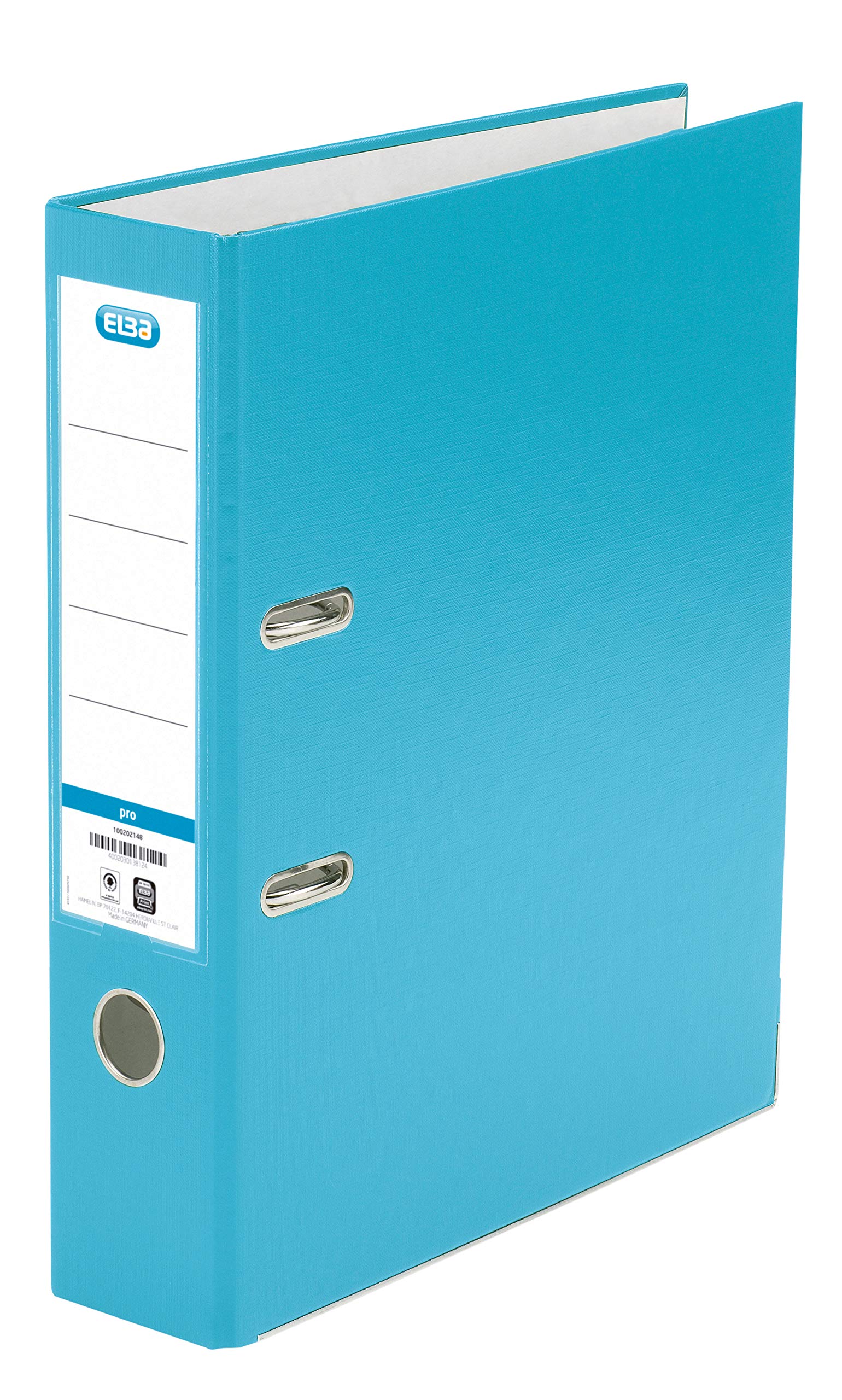 Elba Rado Top Lever Covered in Polypropylene/Paper, fº, L80 mm, Turquoise