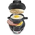 Hamilton Beach Breakfast Sandwich Maker with Egg Cooker Ring, Customize Ingredients, Perfect for English Muffins, Croissants,