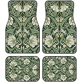 Car Floor Mats,Vehicle Front Rear Carpets Mats Universal Car Rugs,Car Accessories for Truck,William Morris Flowers
