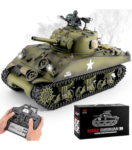 M4A3 Sherman 105 ラジコン戦車 1/16スケール Amazon.com: 1/16 US M4A3 Sherman Tank (105mm Howitzer) Air Soft RC