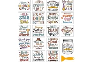 GLOBLELAND 18 Sheets Father's Day Blessing Text Rub on Transfers Greeting Words Transfer Stickers Decals Dad Phrase Cup Stick