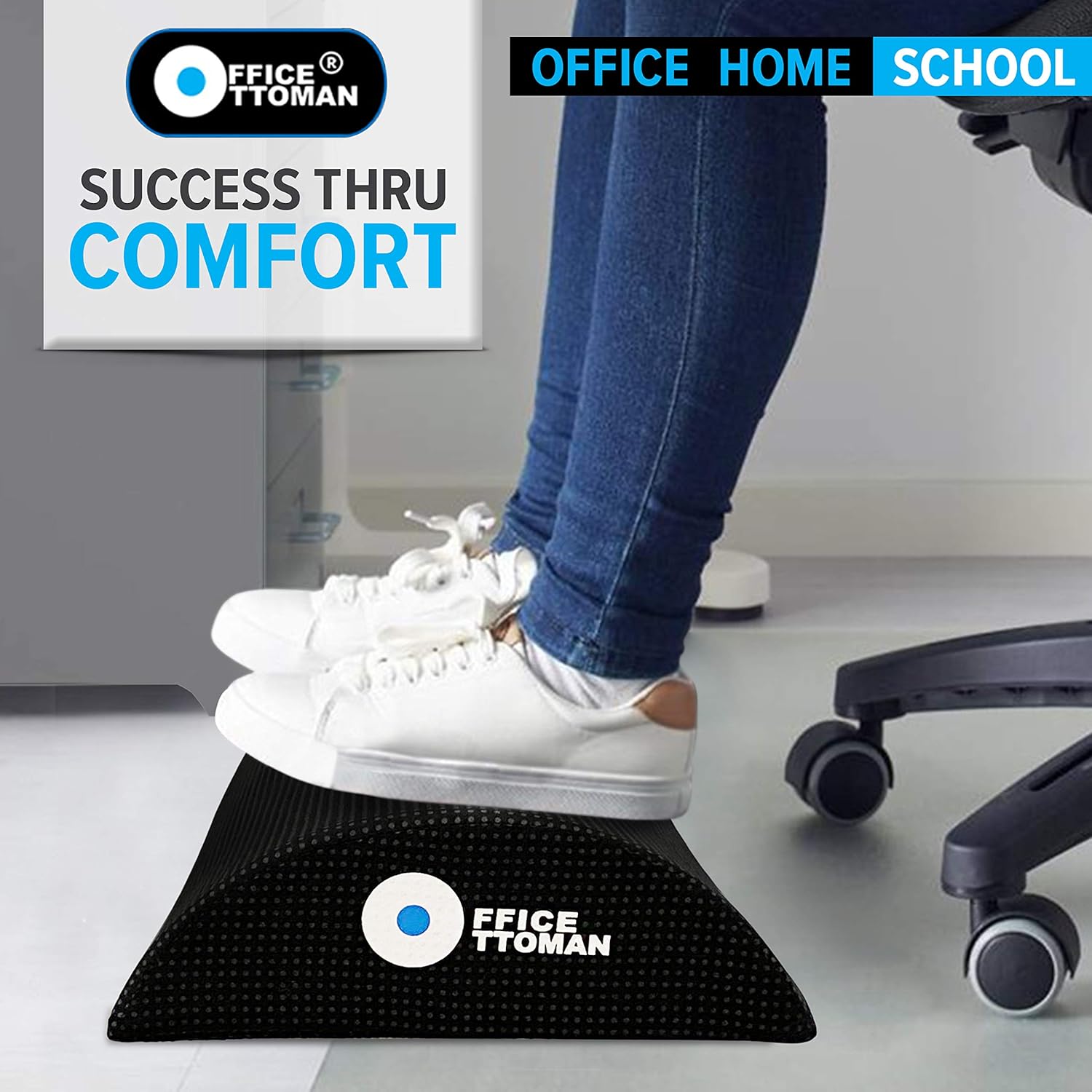 Office Ottoman Foot Rest Under Desk, Best Desk Foot Rest and Foot Stool Under Desk, Excellent Leg Clearance Under Desk Ergonomic Footrest : Office Products
