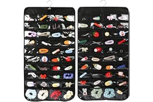 Luney Hanging Jewelry Organizer, 80 Pockets Earring Holder Organizer with Pockets for Woman, for Hanging Earrings, Necklaces, Bracelets, Rings, Storage, Closet(1PCS, No Zipper)