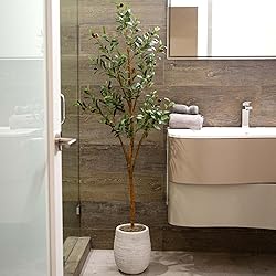 Nearly Natural 5FT Tall Silk Faux Olive Tree for