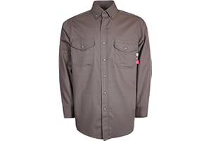 KONRECO FR Shirts for Men 6.5oz Lightweight Work Uniform Flame Resistant Welding Shirt/Water & Stain Repellent