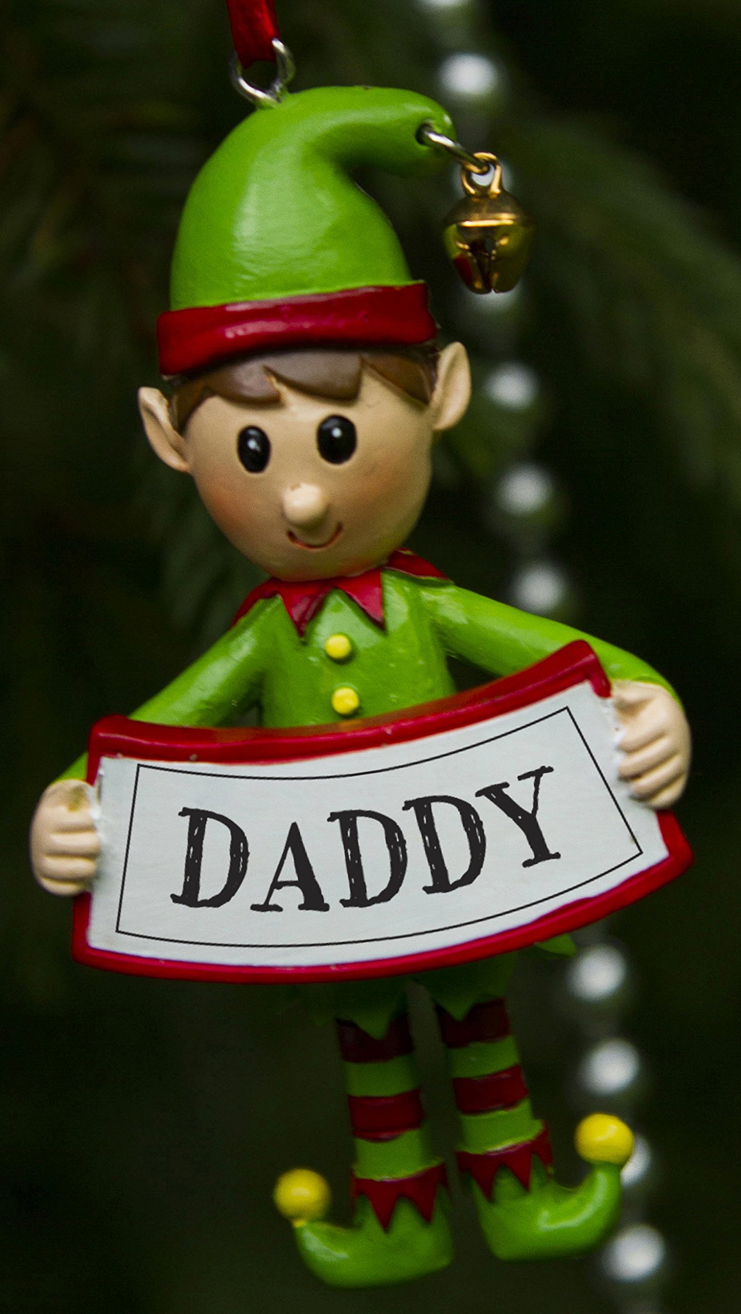 Boxer Gifts Elf Decoration-Daddy, ceramic, Multicolour, 7.2 x 5 x 1 cm