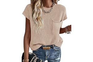 KIRUNDO Summer Fall Short Sleeve Sweater for Women 2025 Casual Sweater Vest Cotton Knit Pullover Tank Tops Fashion Clothing
