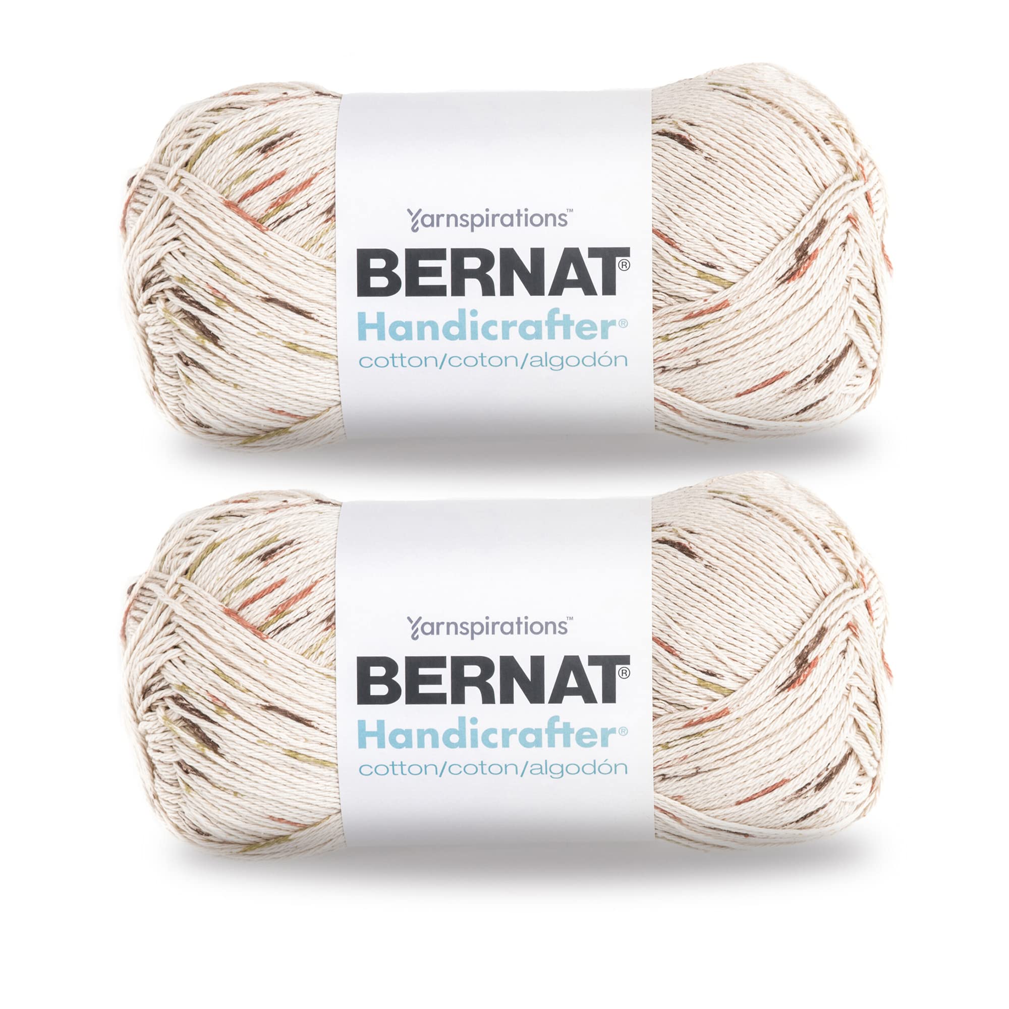 Bernat Handicrafter Cotton Big Ball Sonoma Print Yarn - 2 Pack of 340g/12oz - Cotton - 4 Medium (Worsted) - 608 Yards - Knitting/Crochet