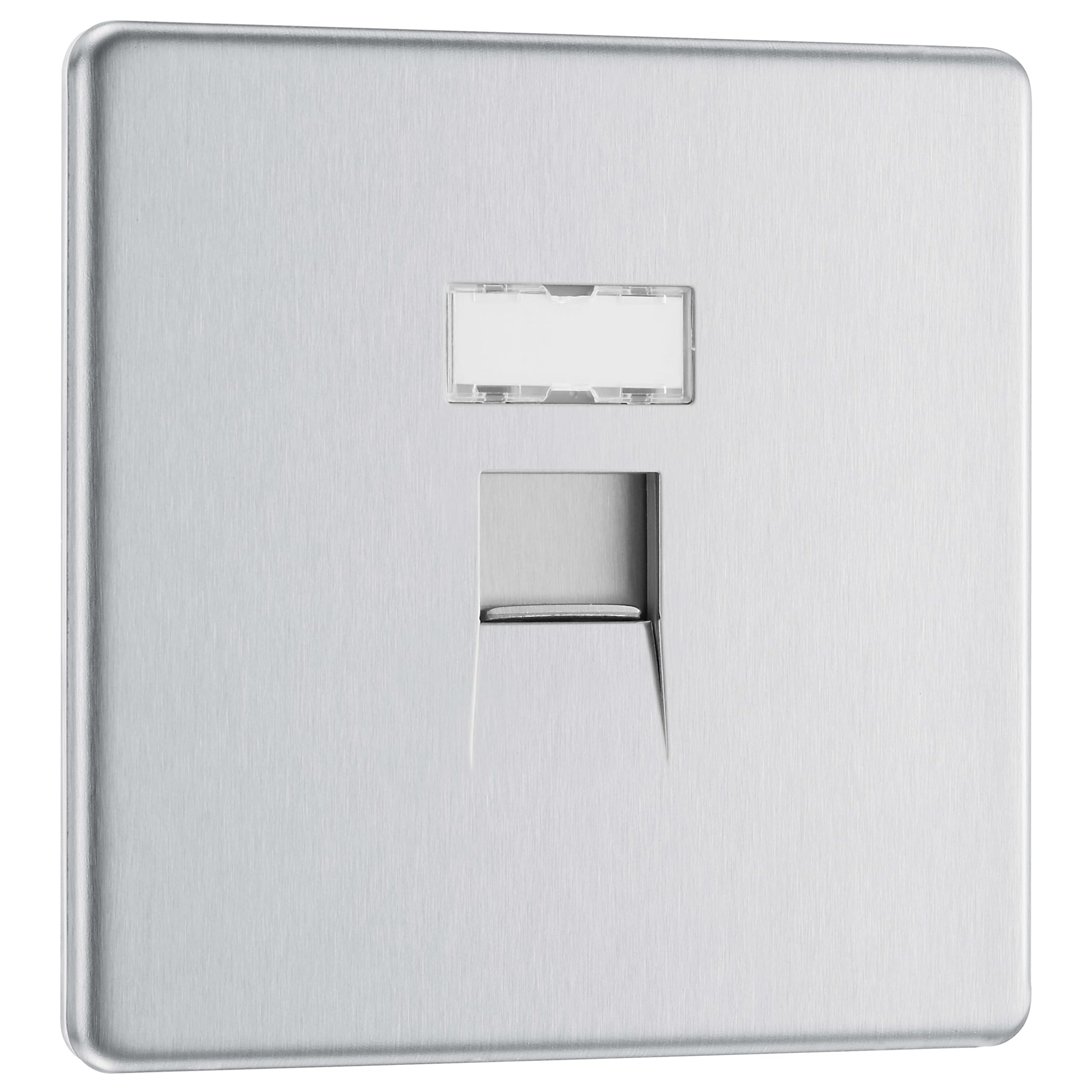 BG Electrical Screwless Flat Plate Single RG45 Data Outlet Socket — image 1