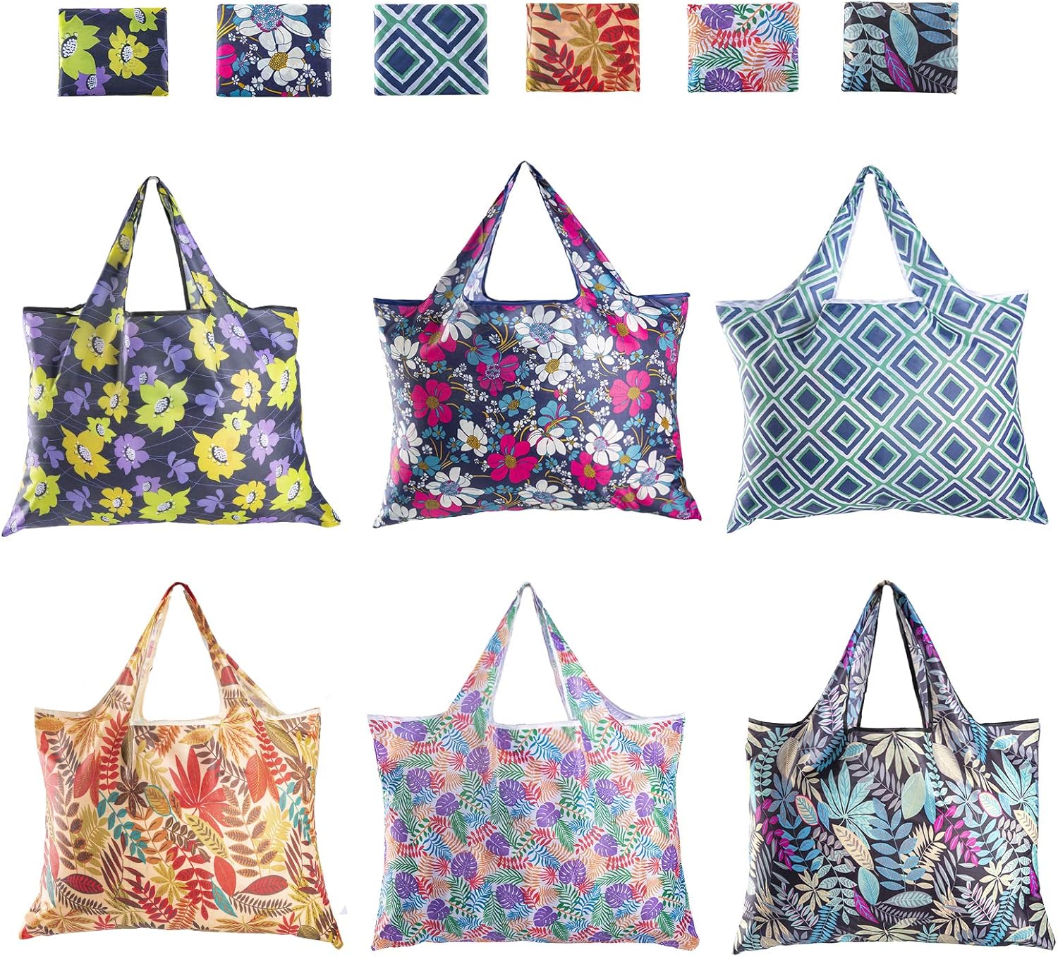 Reusable Grocery Bags,HC STAR 6 Pack Eco Friendly Large Foldable Grocery Tote Bag Heavy Duty Washable Shopping Bags/Eco-Friendly Purse Bag/Folding Bags