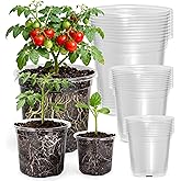 MIXC Clear Nursery Pots with Drainage Holes, 7/5/4 Inch Reinforced Transparent Plastic Seed Starter Pots, for Indoor Outdoor Gardening Seedling Planter, 30 Pack