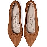 TINGRISE Women's Flats Shoes Comfortable Dressy Pointed Toe Knit Washable Ballet Flat