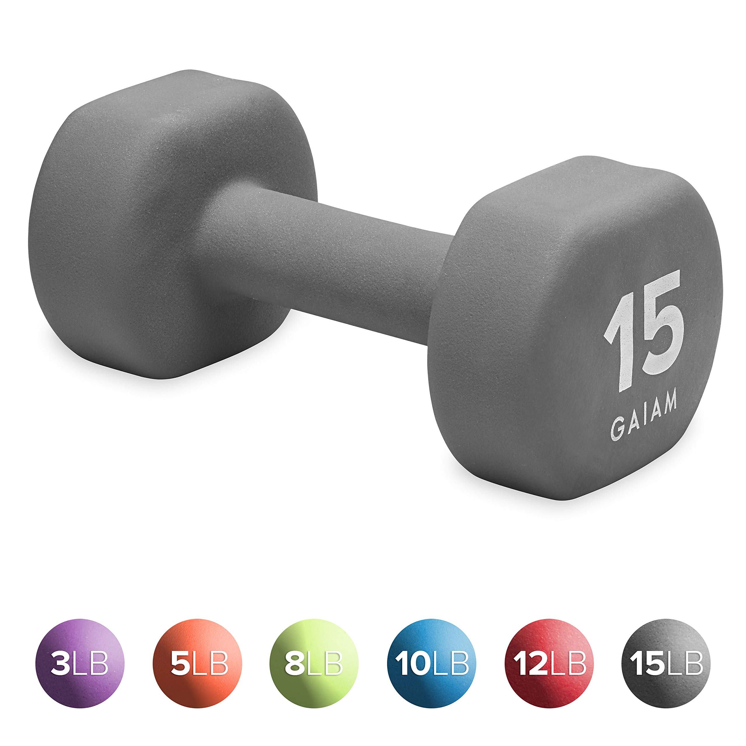 Gaiam Neoprene Dumbbell Hand Weight (Sold as Single Dumbbell)