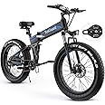 TotGuard Electric Bike, 26" x4.0 Fat Tire Electric Bike with 975W Peak Motor, 48V 10.4Ah Removable Battery, Foldable Ebike, 21.6MPH Electric Mountain Bike, Dual Shock Absorbers, 21 Speed