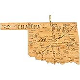 Totally Bamboo Destination Oklahoma State Shaped Cutting Board, Charcuterie and Cheese Serving Board – Oklahoma Gift for Home Décor or Everyday Kitchen Use
