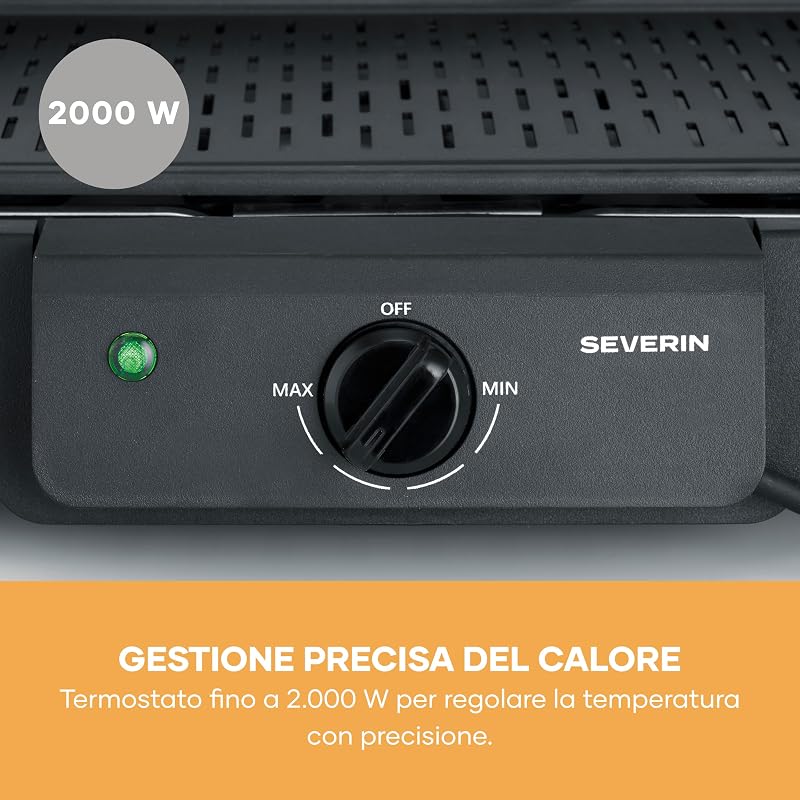 Barbecue Elettrico con Supporto, Rivestimento in Ceramica, 2000 W