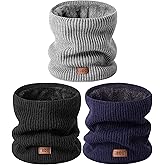 MSDC Winter Neck Gaiters for Men 3 Pack,Neck Warmer Men Women with Thermal Thick Warm Fleece Lined Cold Weather