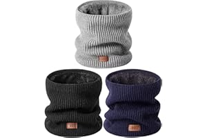 MSDC Winter Neck Gaiters for Men 3 Pack,Neck Warmer Men Women with Thermal Thick Warm Fleece Lined Cold Weather